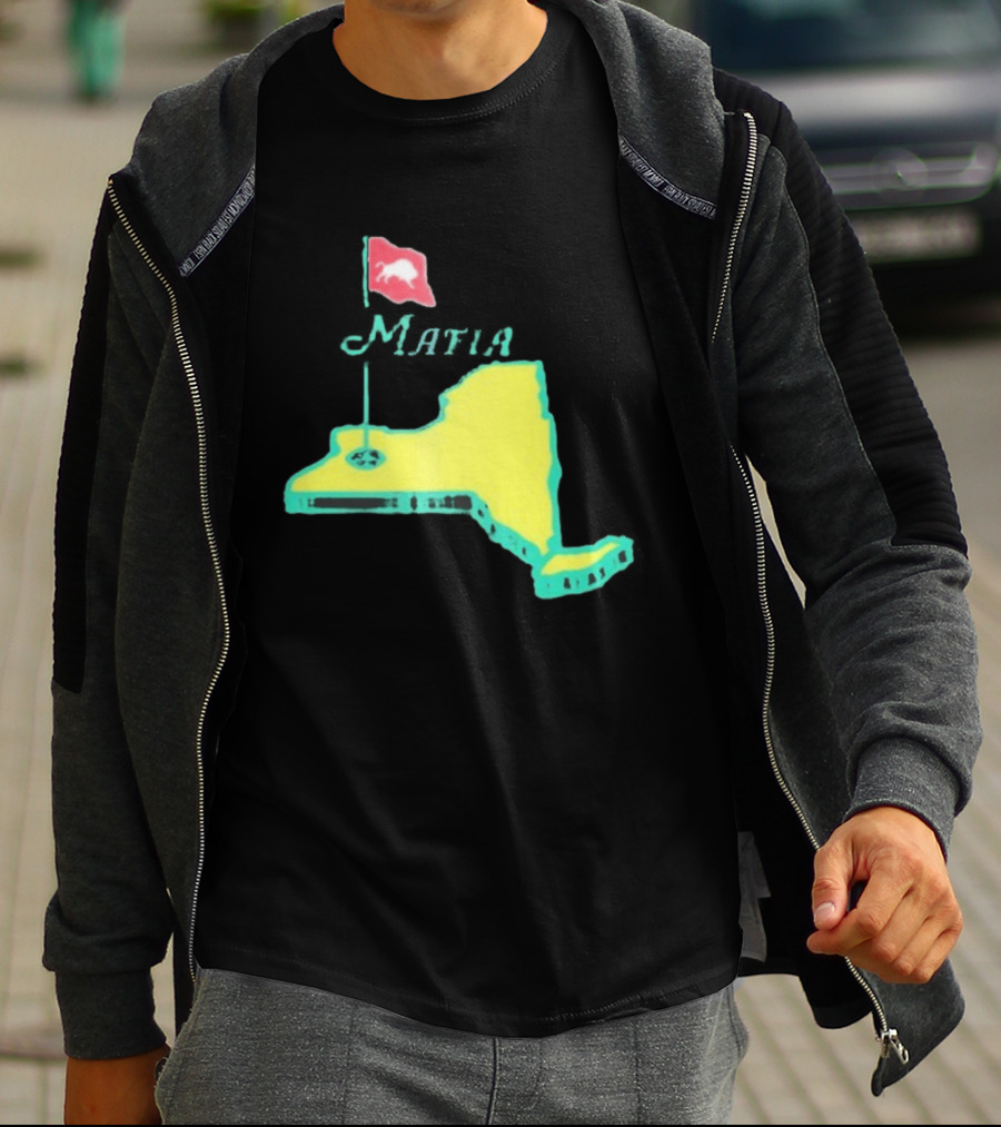 Buffalo Bills Mafia New York Golf Flag Map T-Shirt