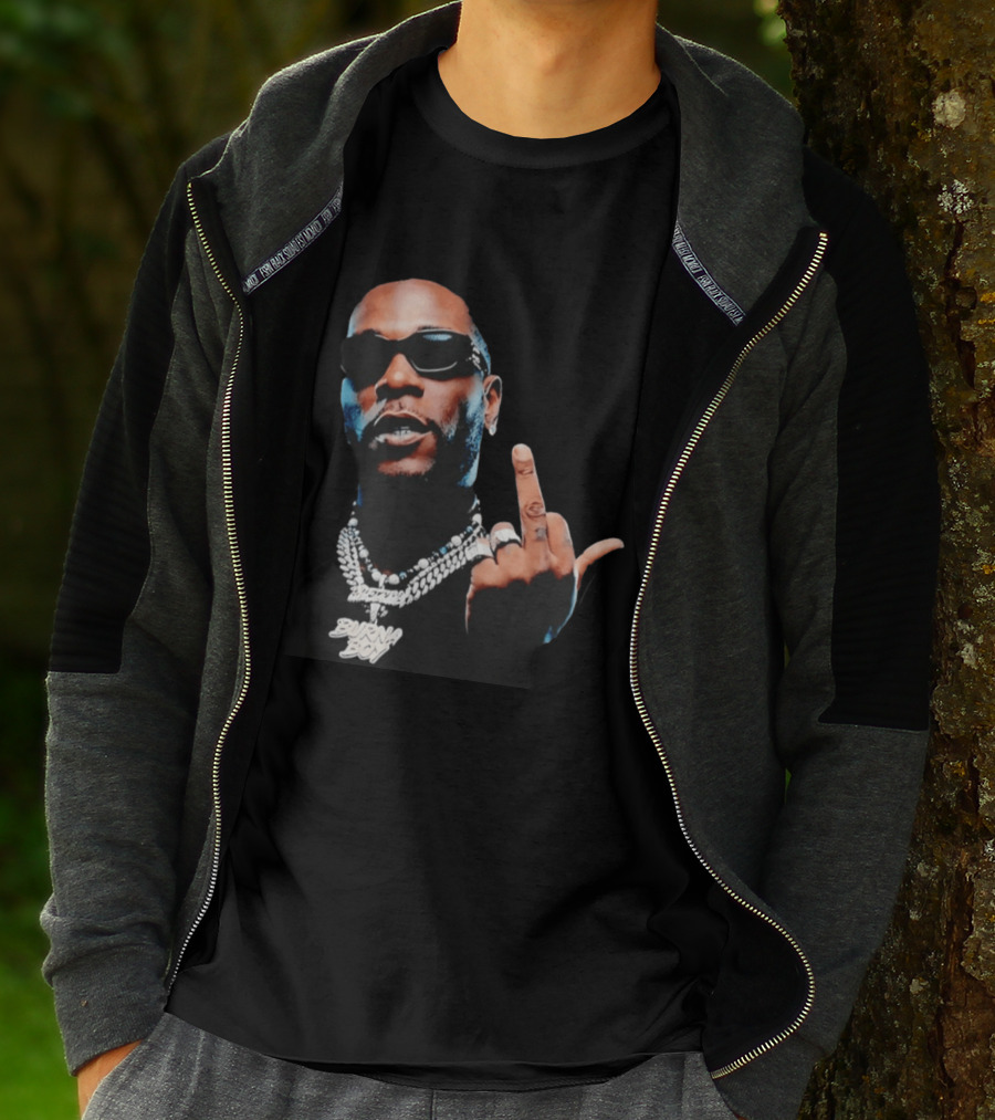 Burna Boy Middle Finger Gesture Bold Jewelry And Sunglasses Look T-Shirt