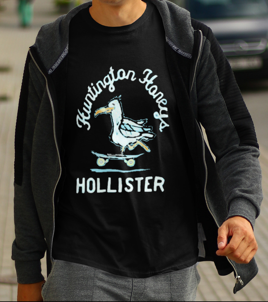 Huntington Honeys Hollister Seagull Skateboarding T-Shirt
