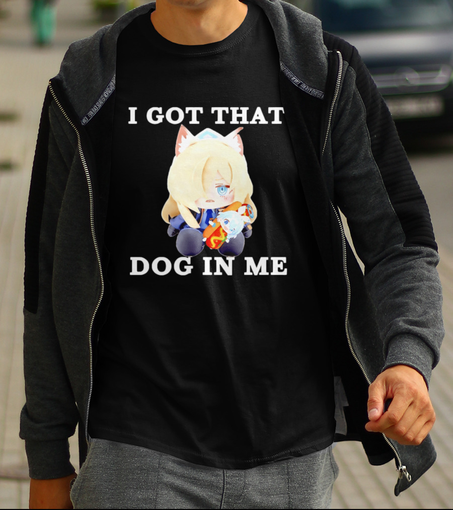 Chocopuni Plushie Kanna Ogata Holding Hot Dog I Got That Dog In Me T-Shirt