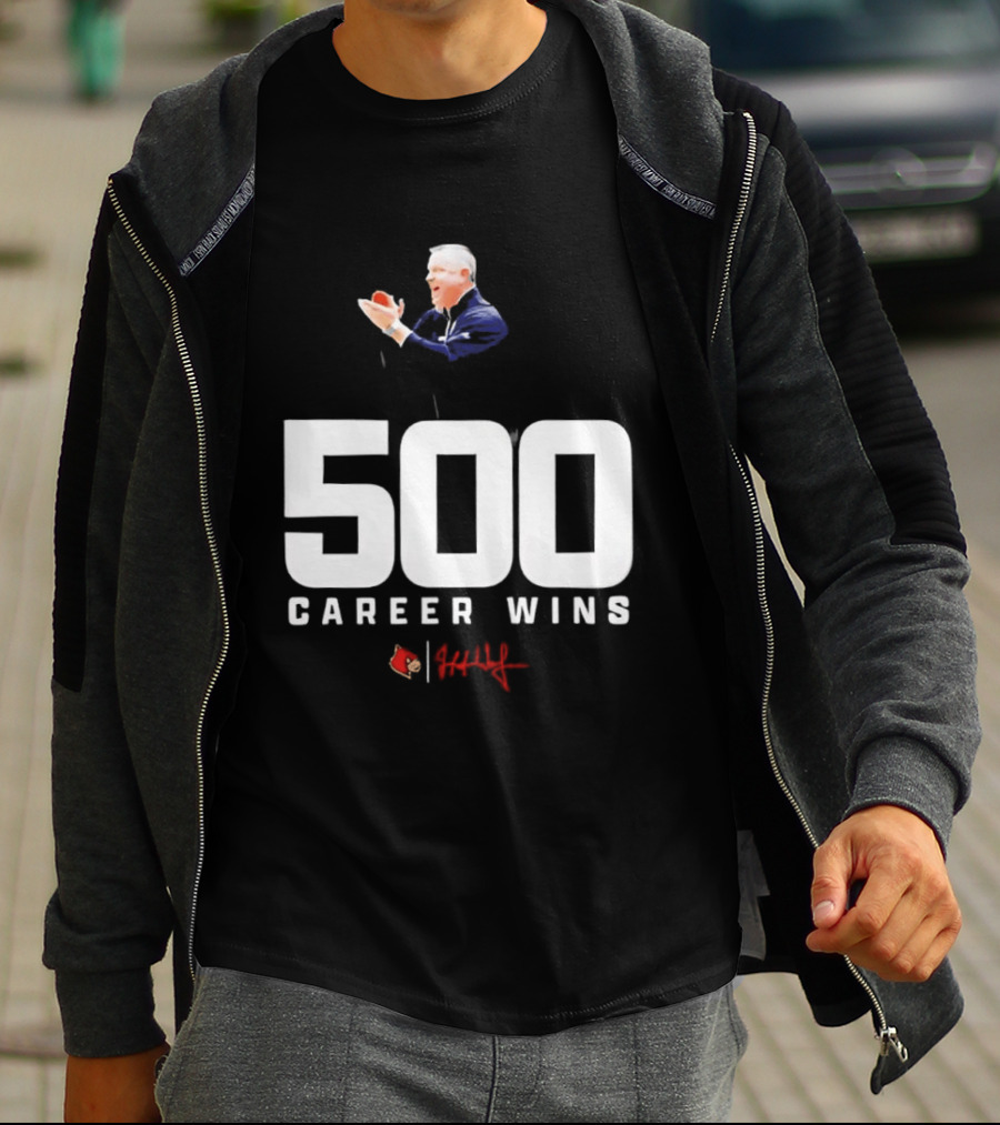 500 Career Wins Coach Jeff Walz Red Cardinals T-Shirt