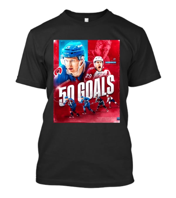 Colorado Avalanche Nathan MacKinnon 50 Goals Achievement NHL Career Milestone T-Shirt