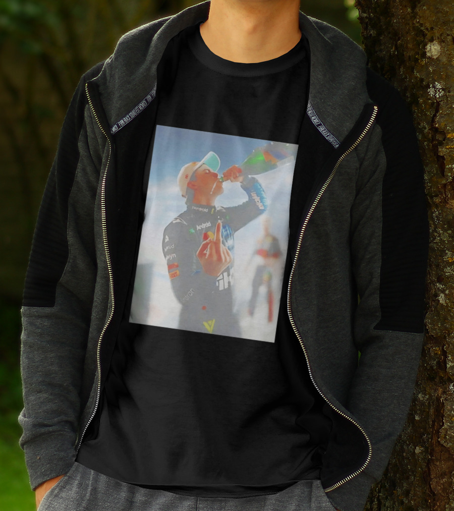 Oscar Piastri 81 Racing Celebration Flipping The Bird Formula One Victory Moment T-Shirt