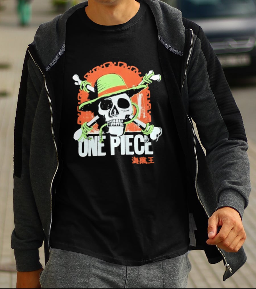 Ripple Junction One Piece Jolly Roger Skull With Hat T-Shirt