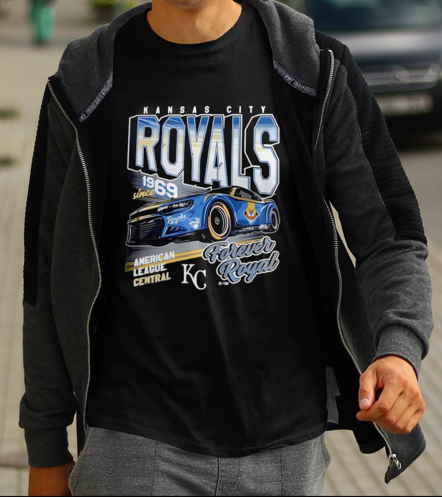Kansas City Royals American League Central Forever Royal Since 1969 Racing Car T-Shirt