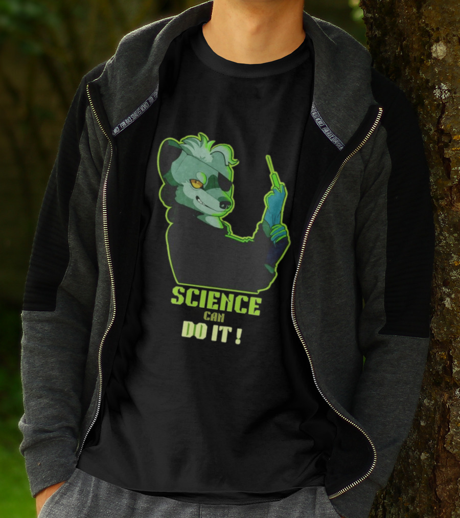 Science Can Do It Cartoon Panda With Test Tube T-Shirt