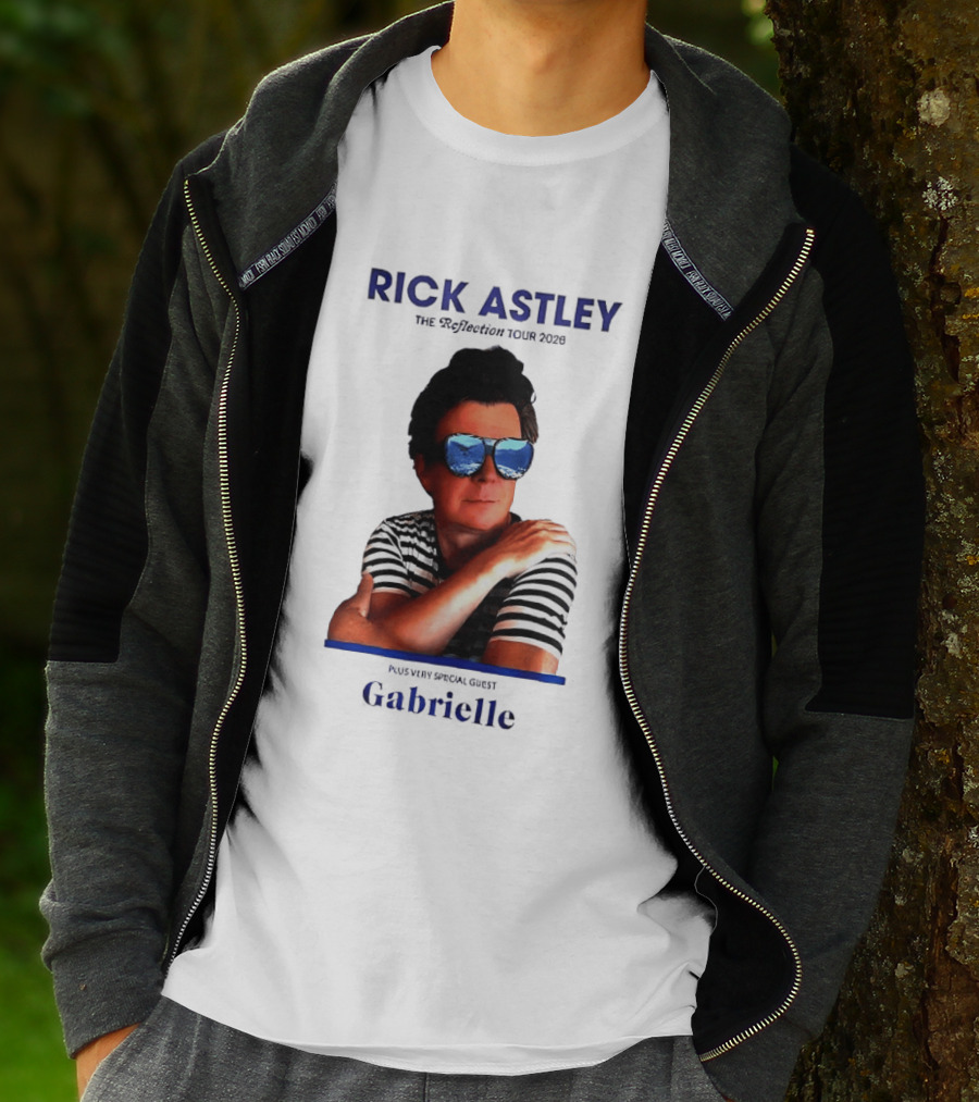Rick Astley Tour 2026 Reflection Cool Shades Stripes T-Shirt