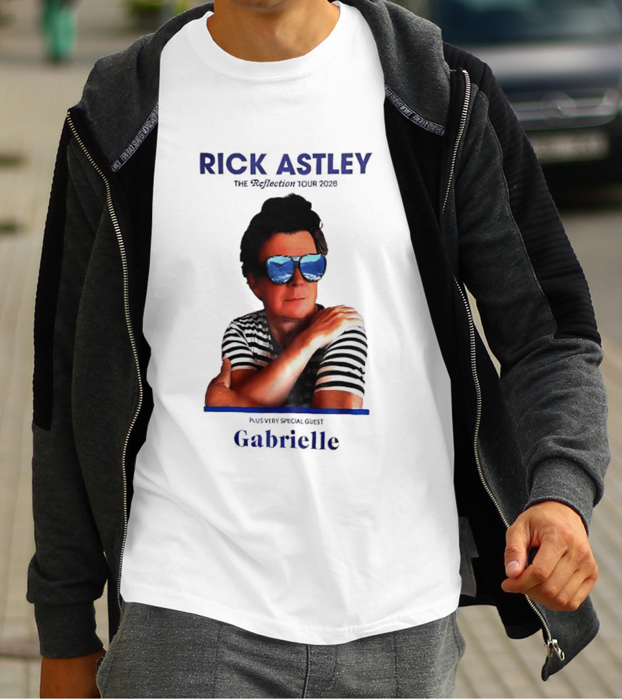 Rick Astley Tour 2026 Reflection Cool Shades Stripes T-Shirt
