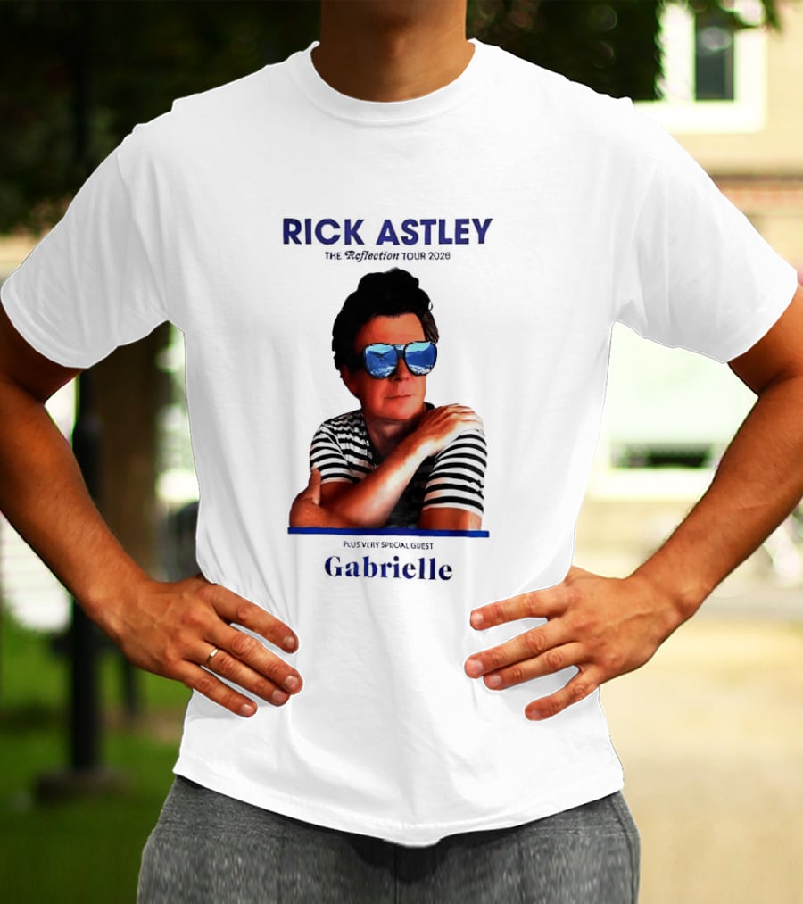Rick Astley Tour 2026 Reflection Cool Shades Stripes T-Shirt