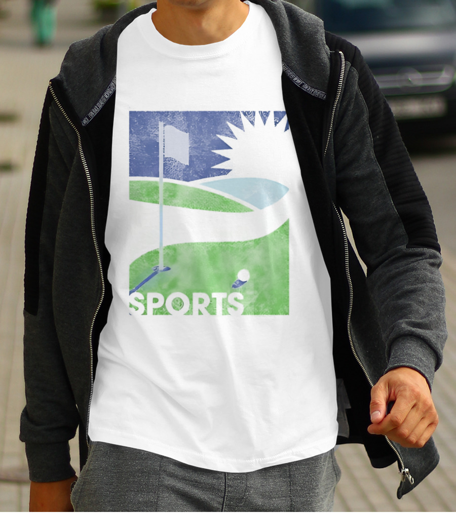 Golf Course Scenery Sports Landscape Sun Flag Ball T-Shirt