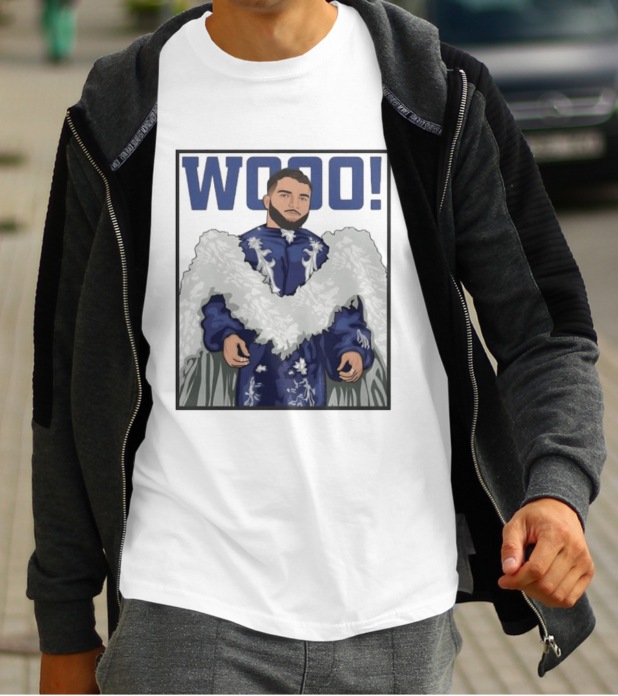 Wooo Skatt Flair New York Giants Iconic Blue Robe T-Shirt