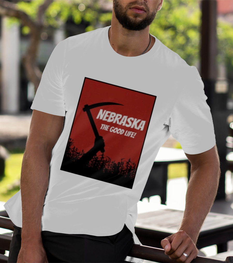 Nebraska The Good Life Hand With Sickle And Crop T-Shirt