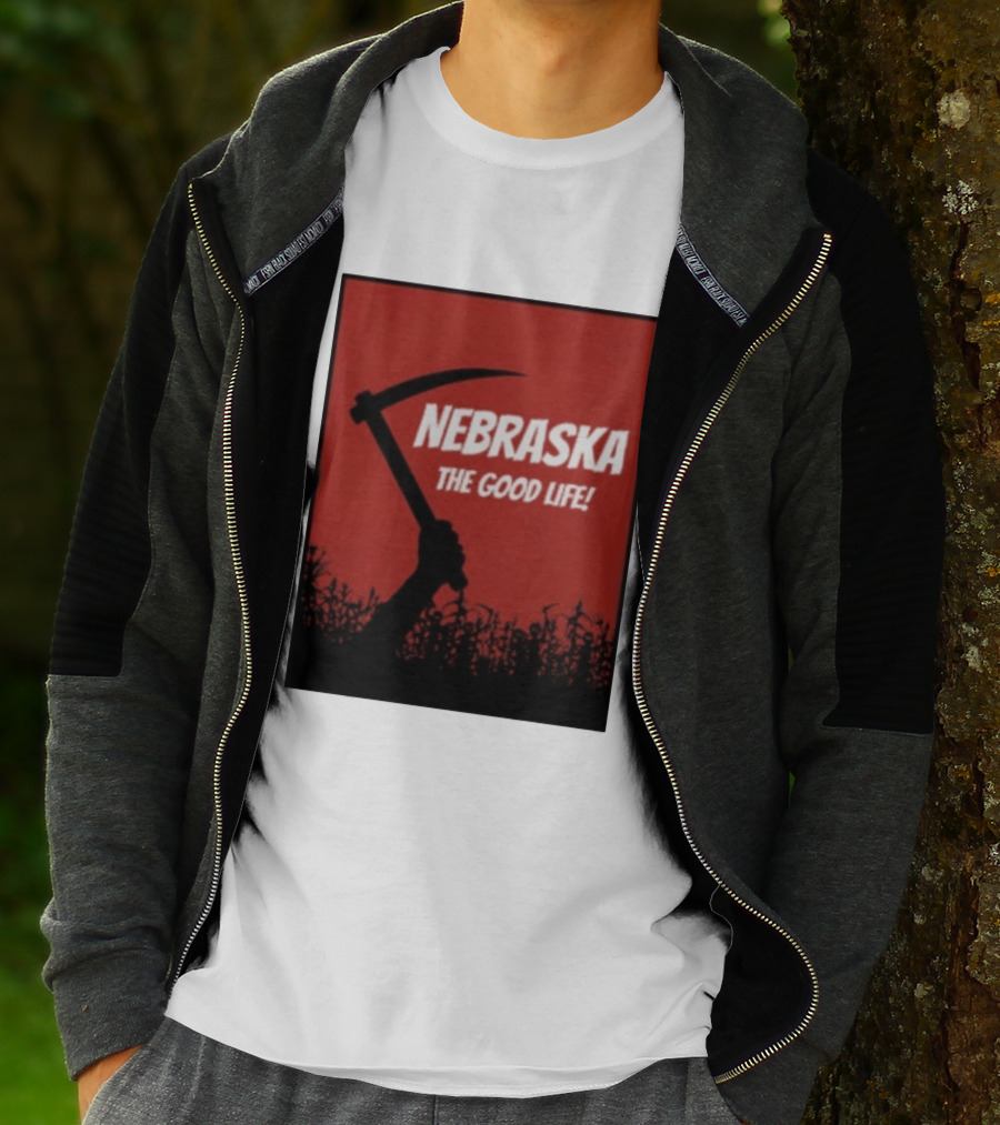 Nebraska The Good Life Hand With Sickle And Crop T-Shirt