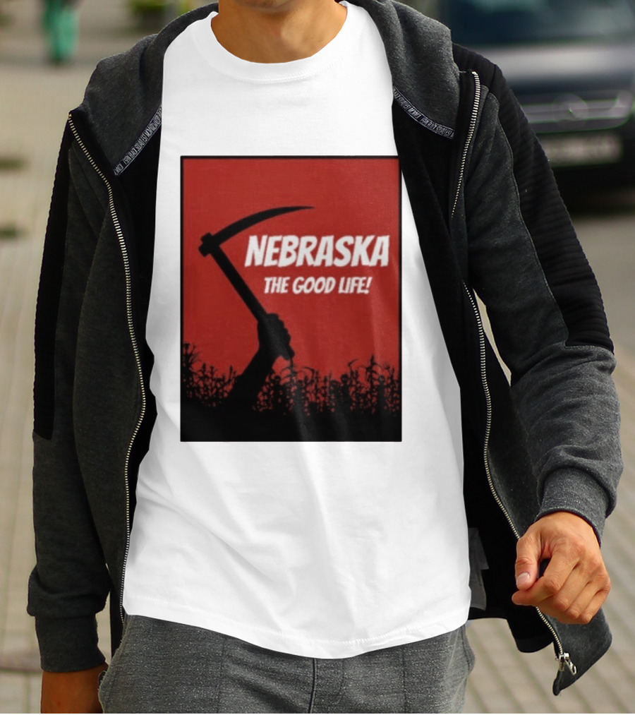Nebraska The Good Life Hand With Sickle And Crop T-Shirt