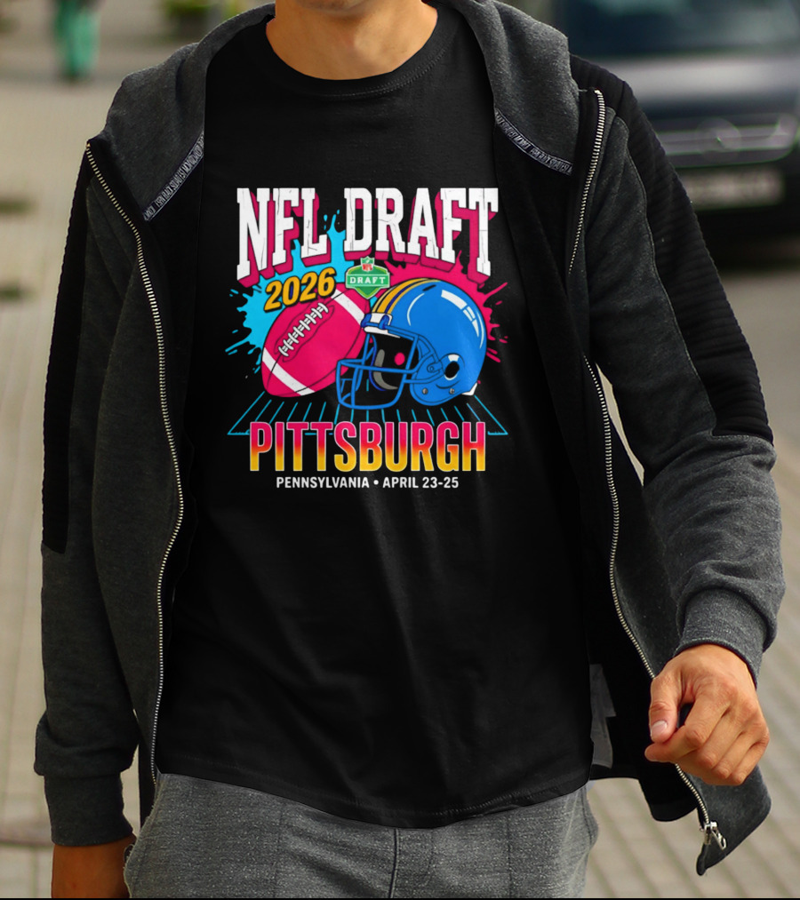 NFL Draft 2026 Pittsburgh Pennsylvania April 23 25 Football Helmet T-Shirt