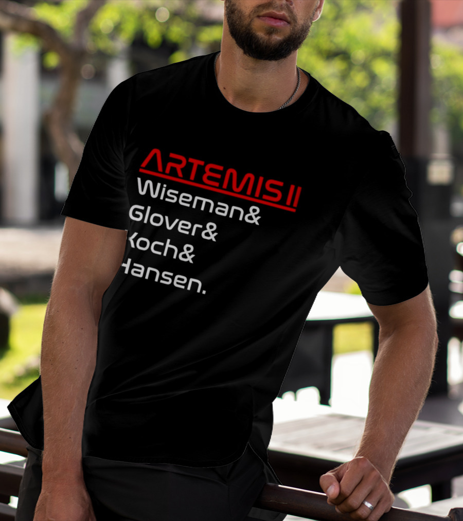 Artemis II Wiseman Glover Koch Hansen Crew Names T-Shirt