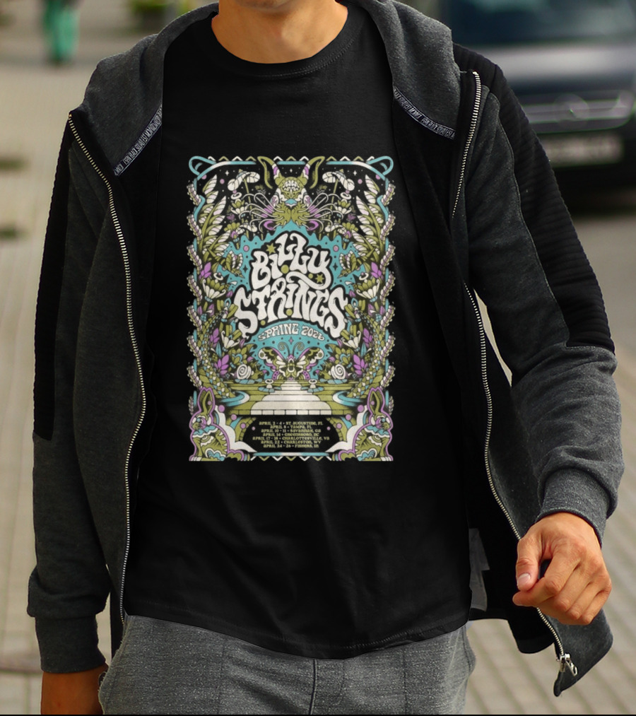 Billy Strings Spring Tour 2026 Psychedelic Floral T-Shirt
