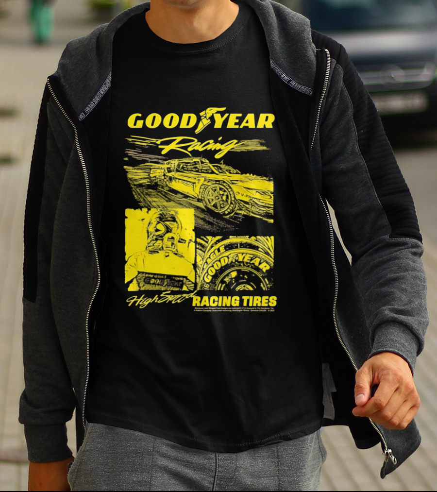 Goodyear Racing High Speed Racing Tires Panels T-Shirt