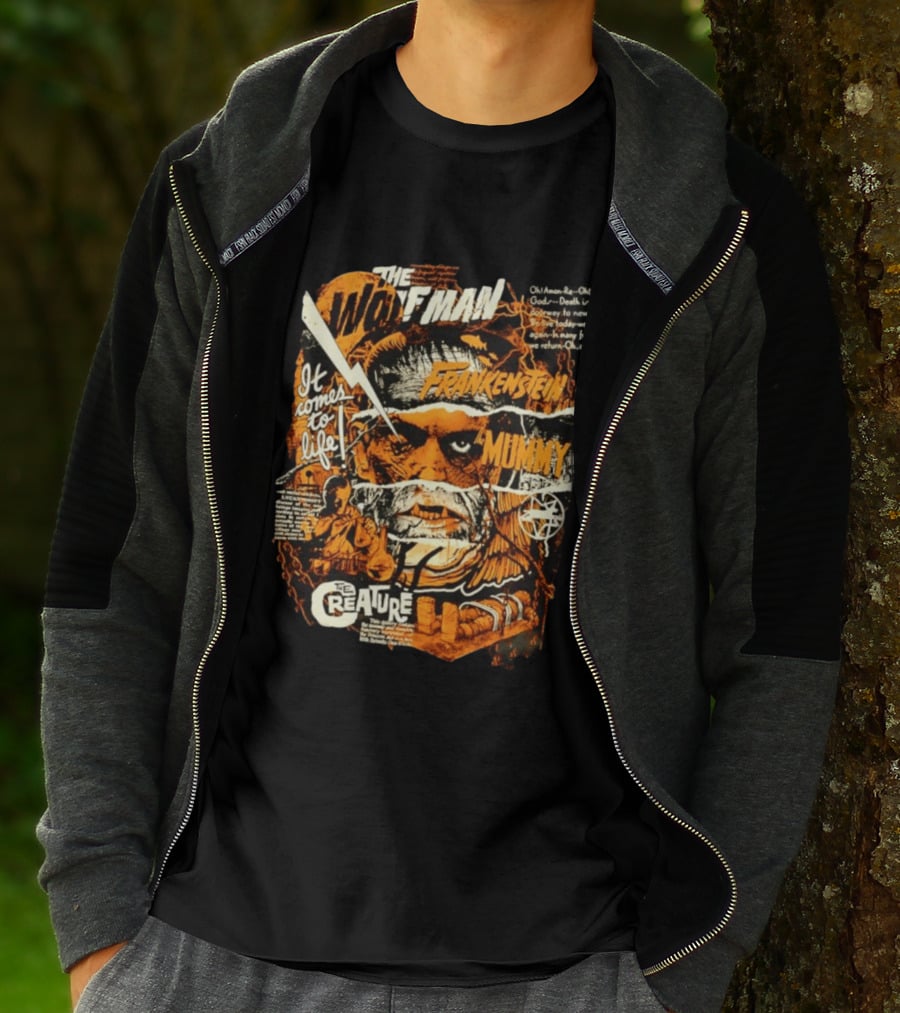 The Wolfman Frankenstein Mummy Creature It Comes To Life T-Shirt
