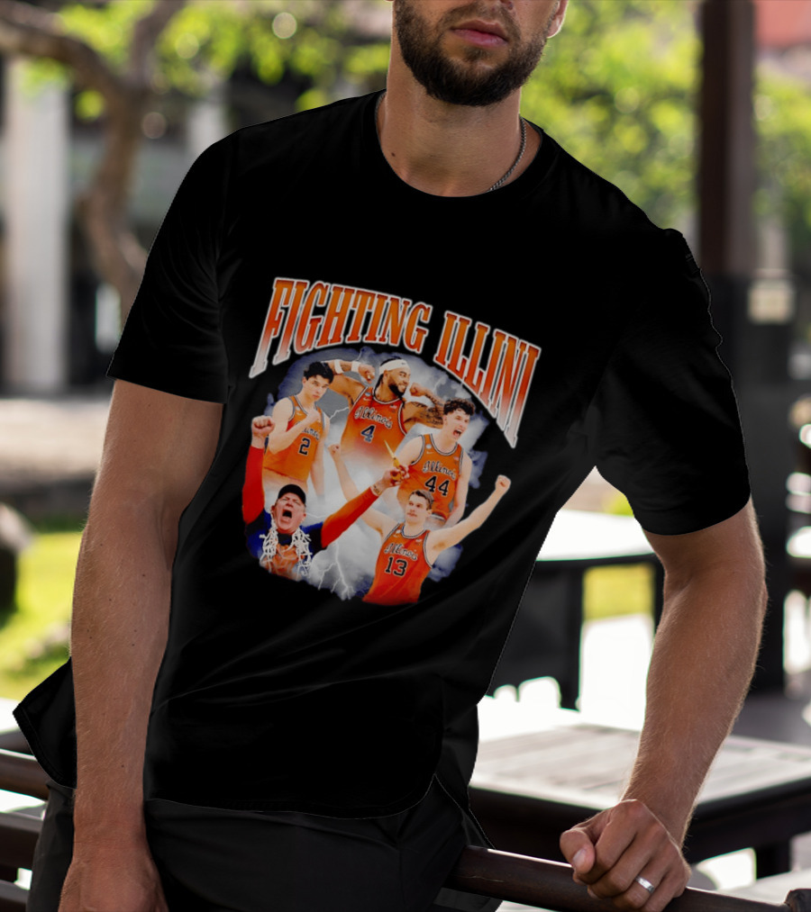 Fighting Illini Brad Underwood Illinois Basketball Team Players T-Shirt