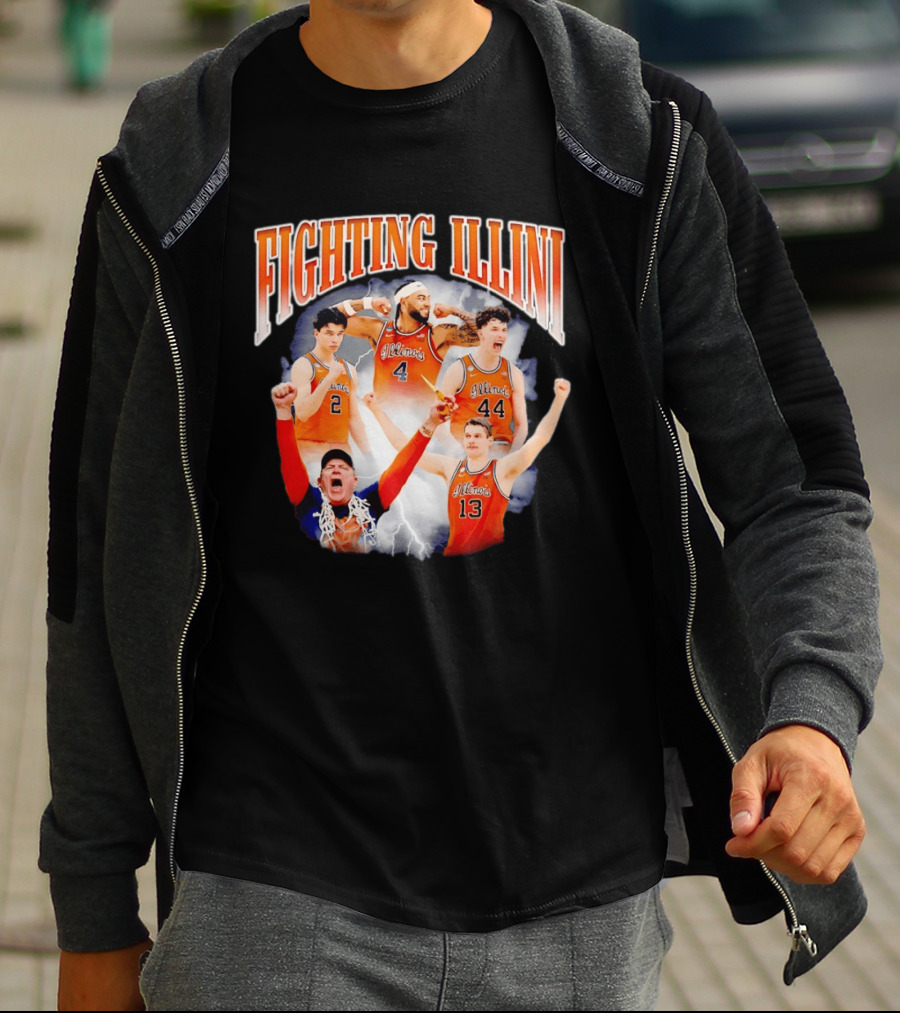 Fighting Illini Brad Underwood Illinois Basketball Team Players T-Shirt