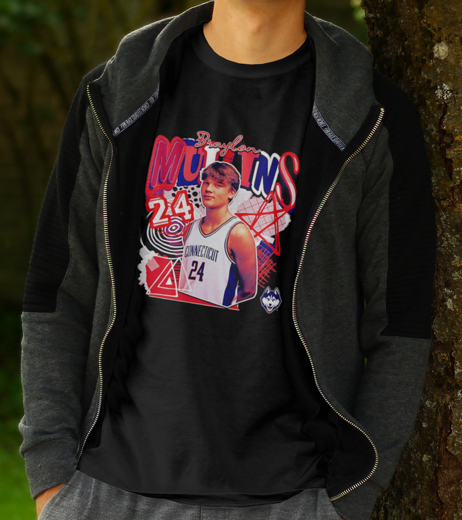 Braylon Mullins Connecticut Basketball 24 NCAA Collage Comfort T-Shirt