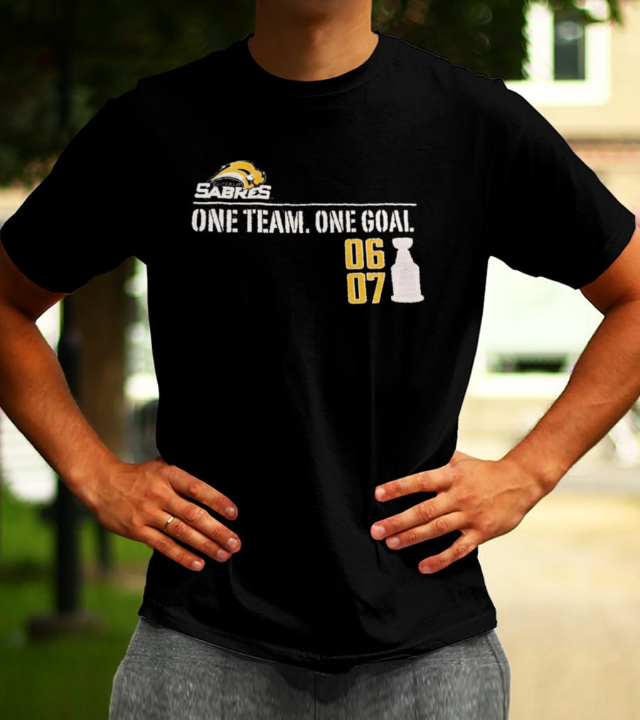 Buffalo Sabres One Team One Goal 06 07 Stanley Cup T-Shirt