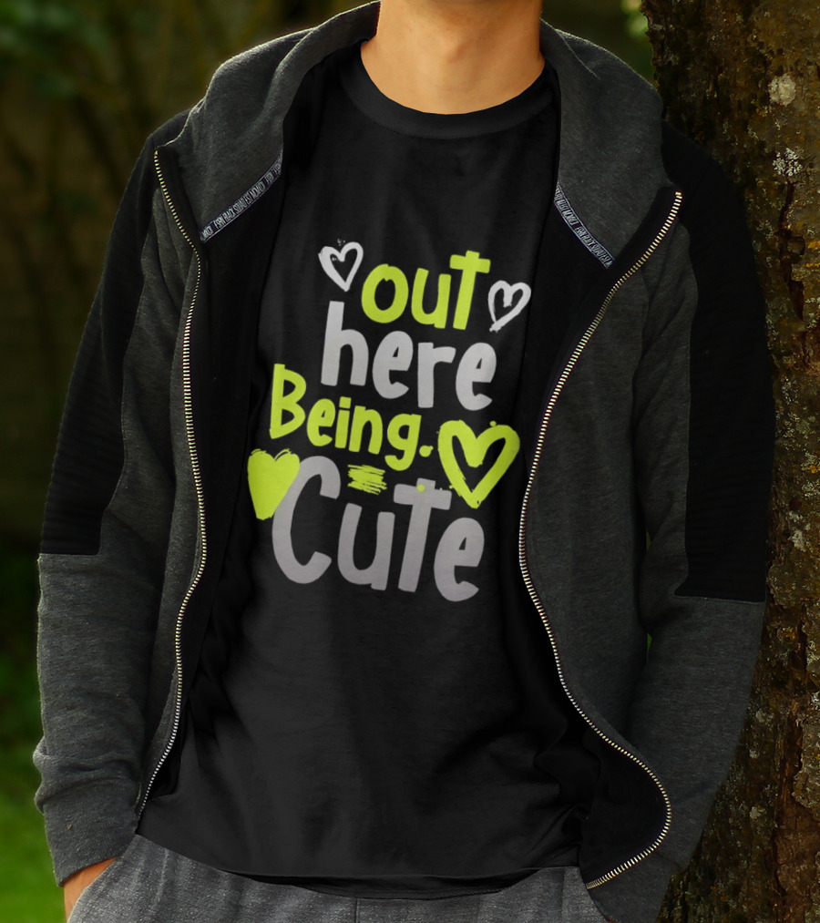 Out Here Being Cute With Heart And Love Illustrations T-Shirt