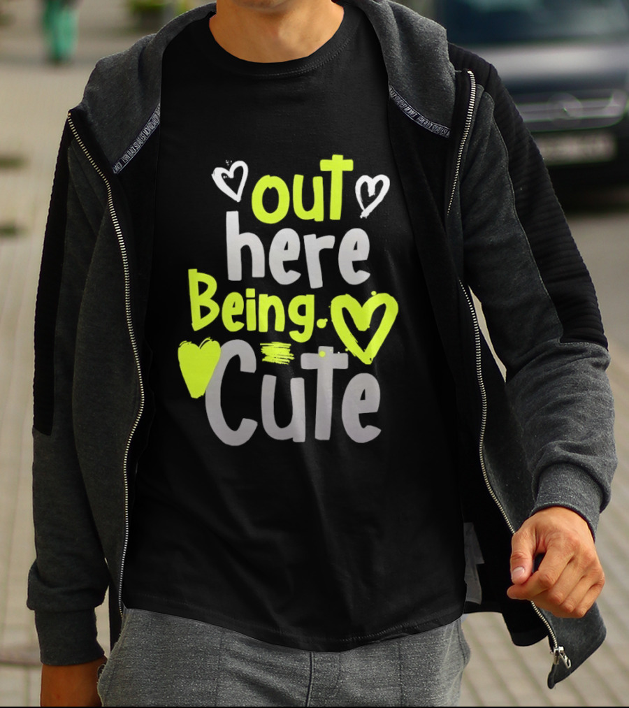 Out Here Being Cute With Heart And Love Illustrations T-Shirt