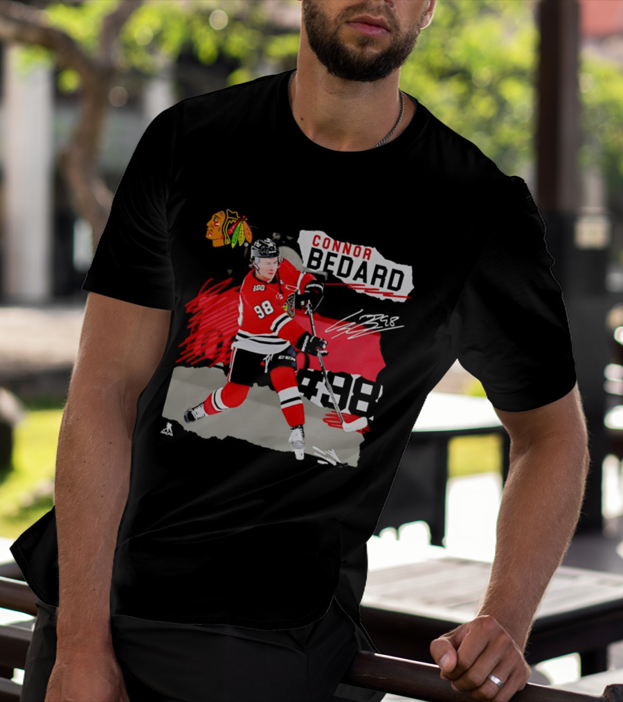 Chicago Blackhawks Connor Bedard 98 Fresh Ice Hockey Dynamic T-Shirt