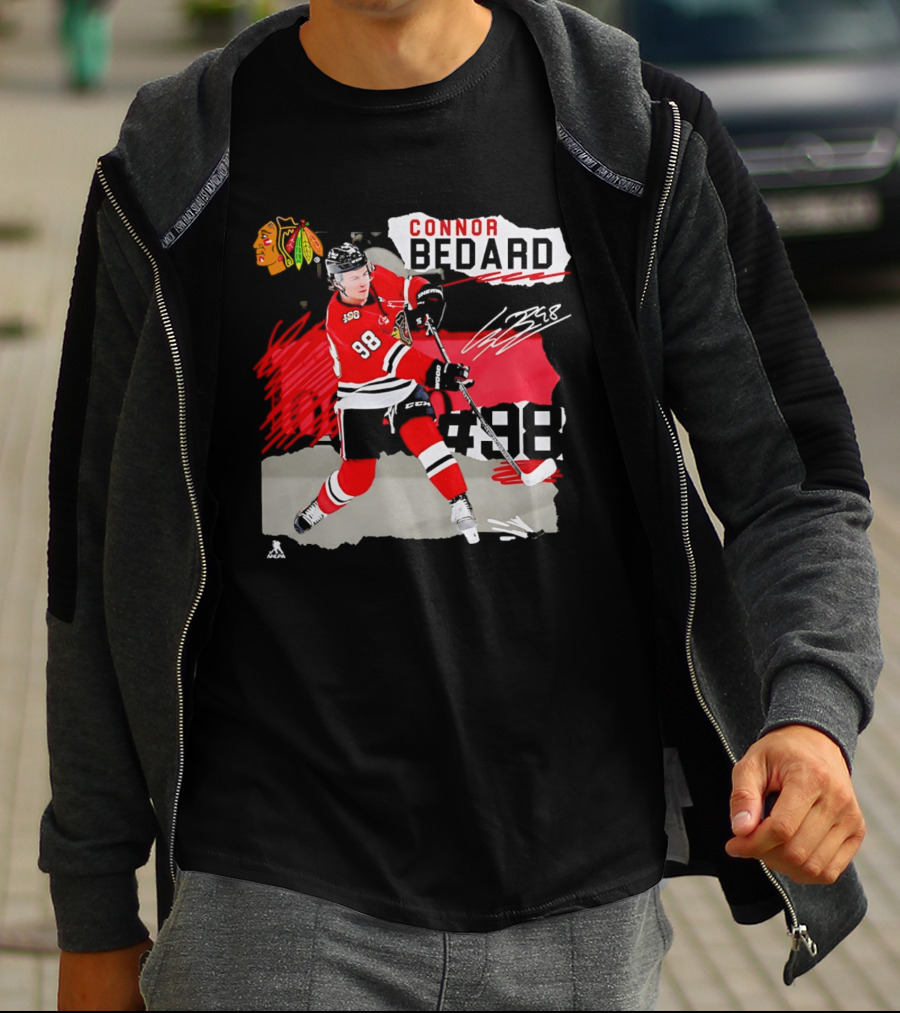 Chicago Blackhawks Connor Bedard 98 Fresh Ice Hockey Dynamic T-Shirt