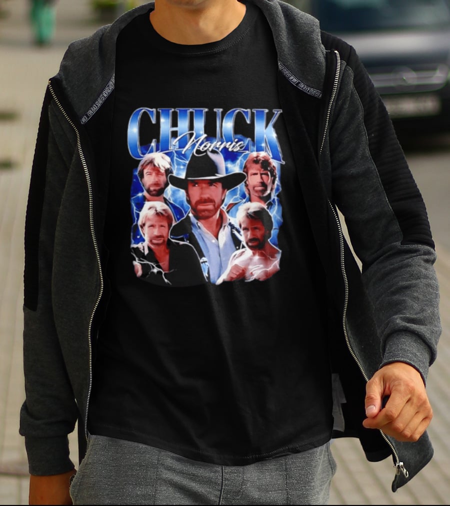 Chuck Norris 1940 2026 Collage Of Iconic Action Hero T-Shirt