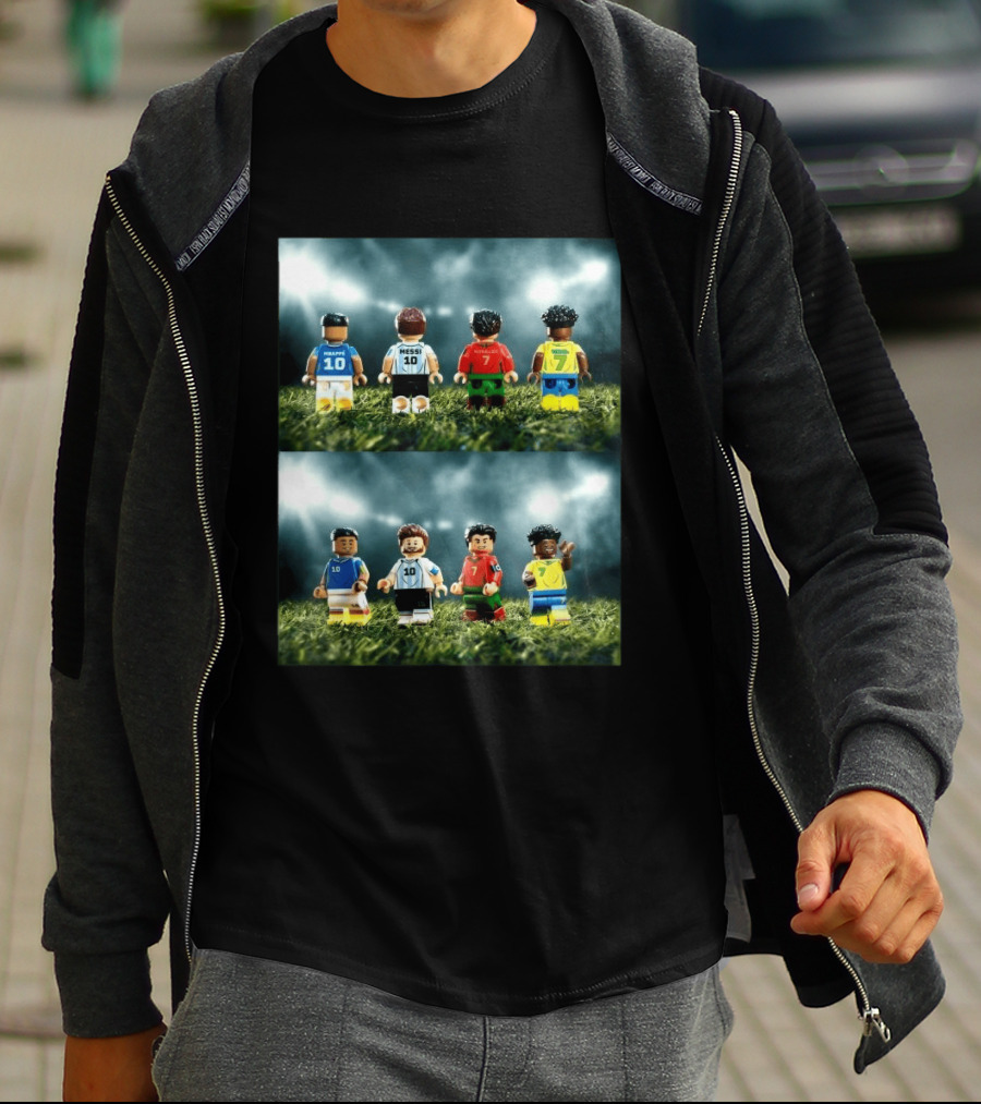 LEGO Football Legends FIFA World Cup 2026 Messi Ronaldo Mbappé Vinicius Junior Mini Figures T-Shirt