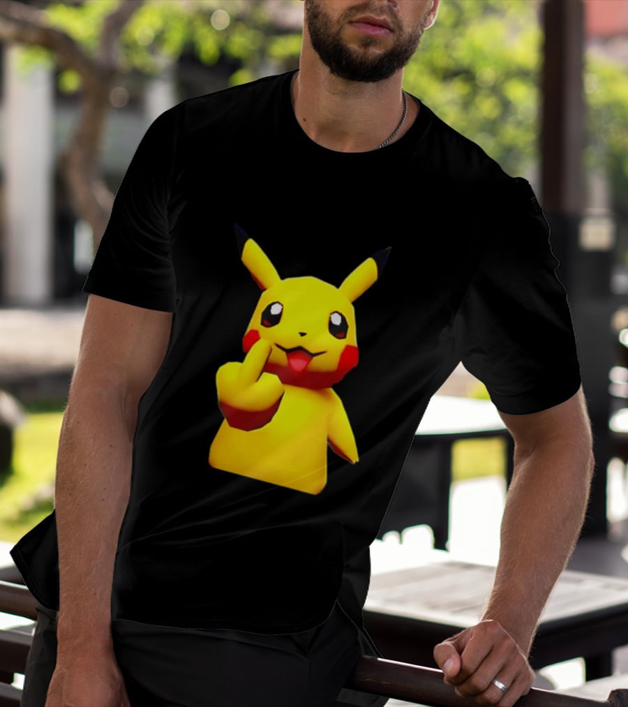 Pikachu Pokémon Middle Finger Gesture T-Shirt