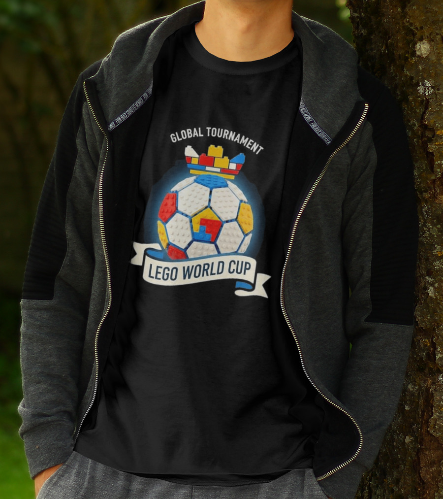 Global Tournament Lego World Cup Soccer Ball Block Crown T-Shirt