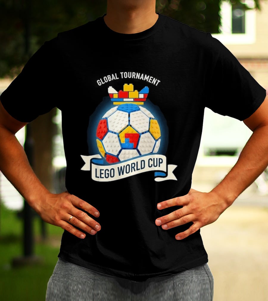 Global Tournament Lego World Cup Soccer Ball Block Crown T-Shirt