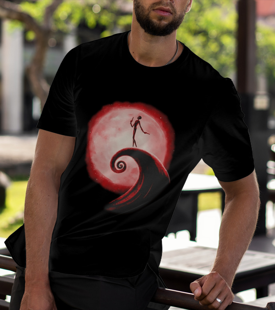 Daredevil The Nightmare Before Christmas Crossover Red Moon Scene T-Shirt