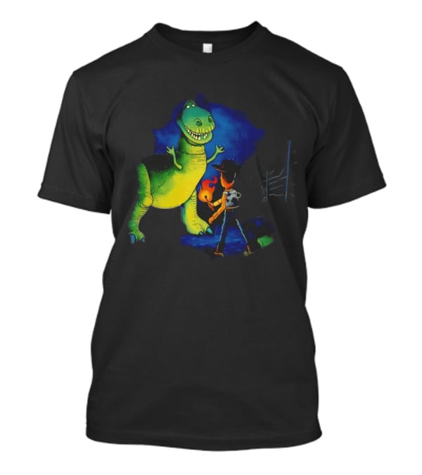 Rex And Woody Reenact Jurassic Park Scene Jurassic Toys Adventure T-Shirt