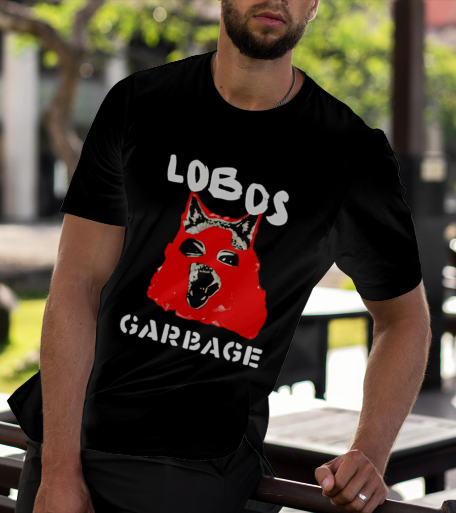 Lobos Dog Red Face Garbage T-Shirt