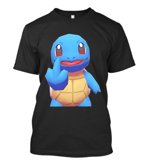 Squirtle Pokémon Gesture Middle Finger Playful Attitude T-Shirt