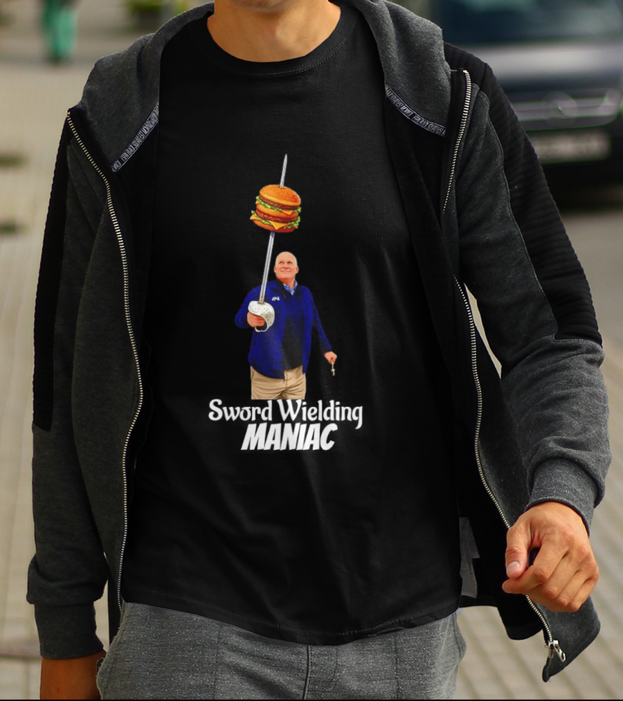 Double Burger Sword Wielding Maniac T-Shirt