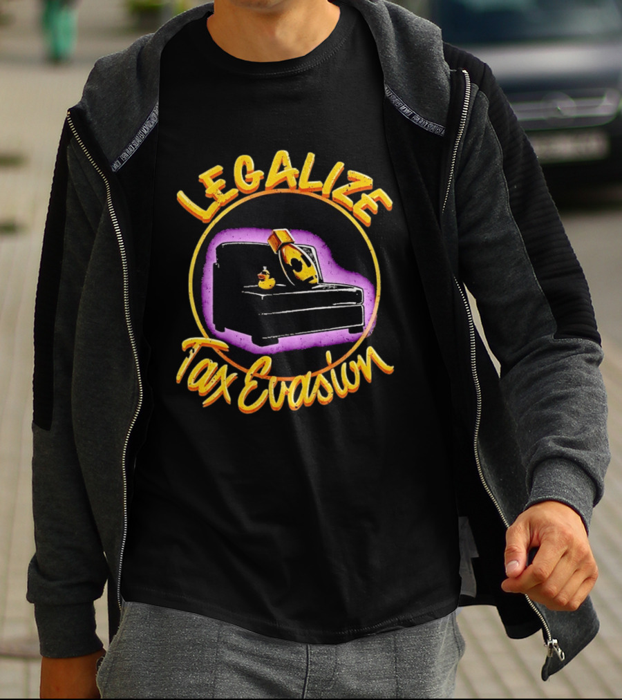 Legalize Tax Evasion The Fat Electrician Couch Potato Rubber Duck T-Shirt