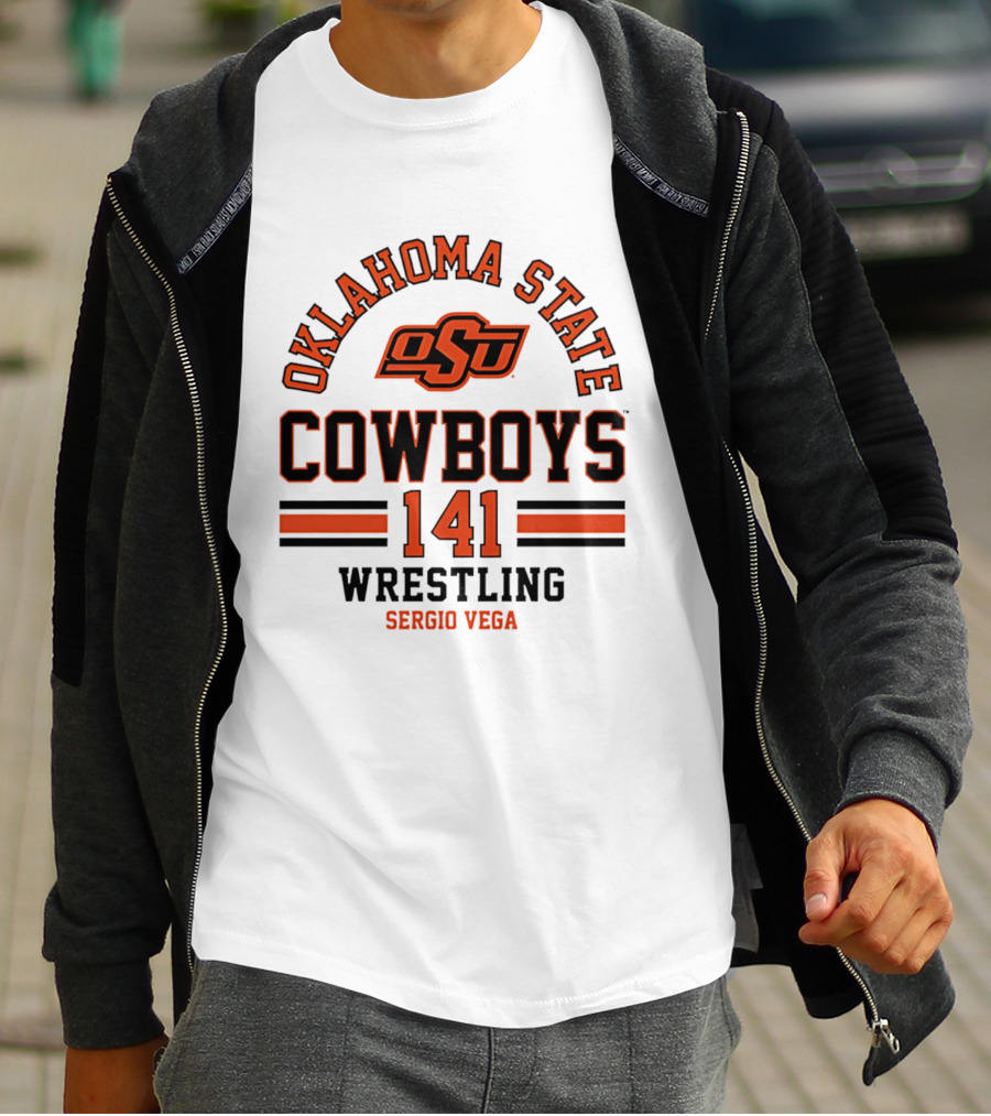 Oklahoma State Cowboys Wrestling 141 Sergio Vega NCAA T-Shirt