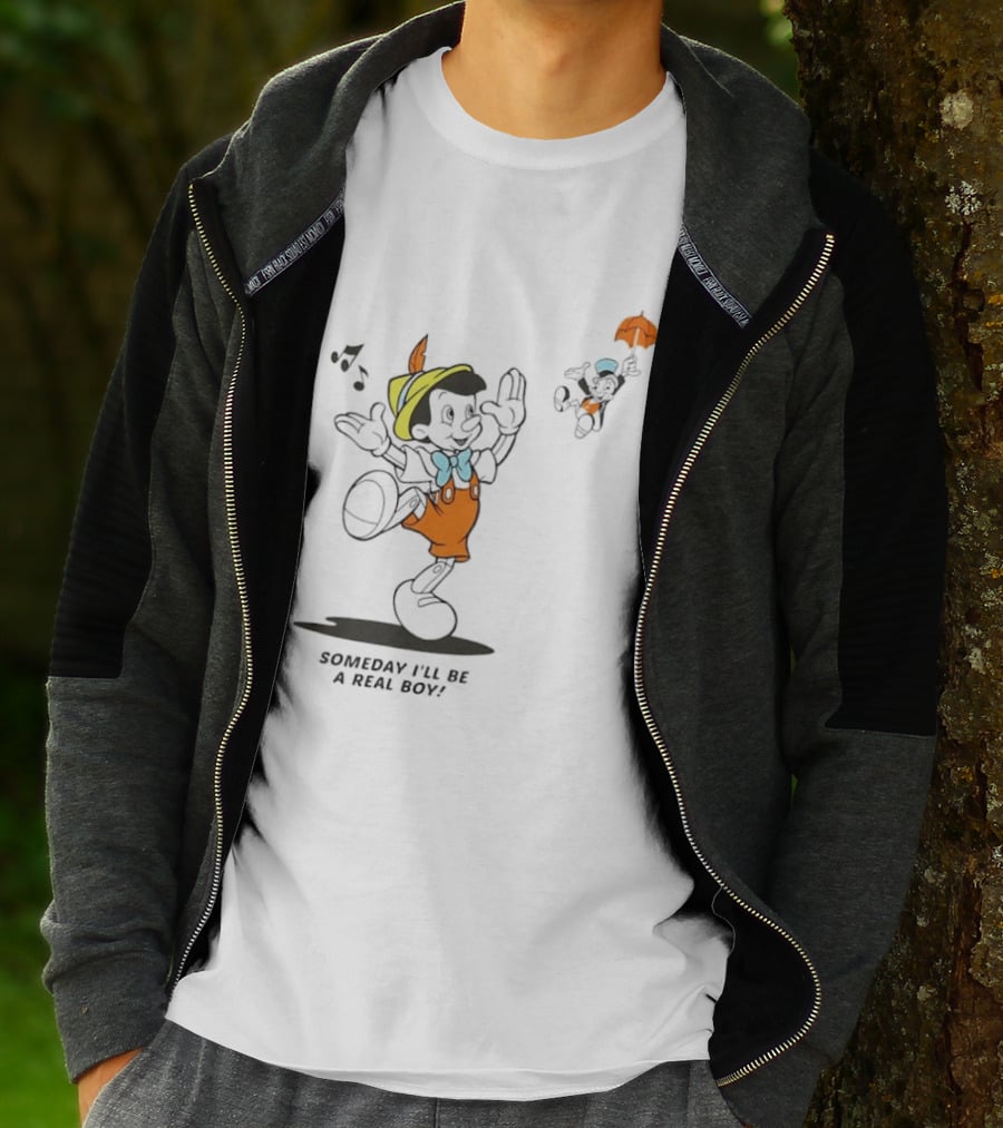 Disney Someday I'll Be A Real Boy Mickey Mouse Pinocchio T-Shirt