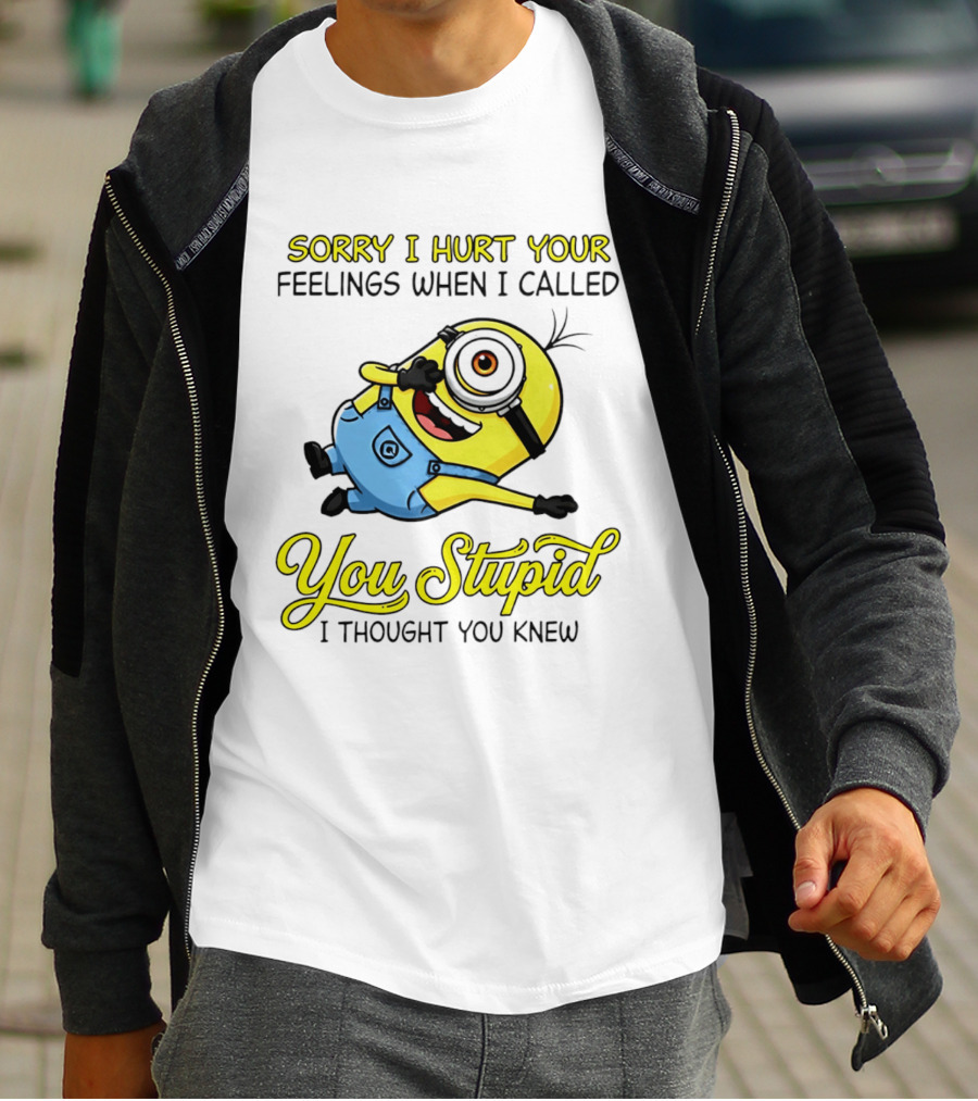 Sorry I Hurt Your Feelings When I Called You Stupid Minion Humor T-Shirt