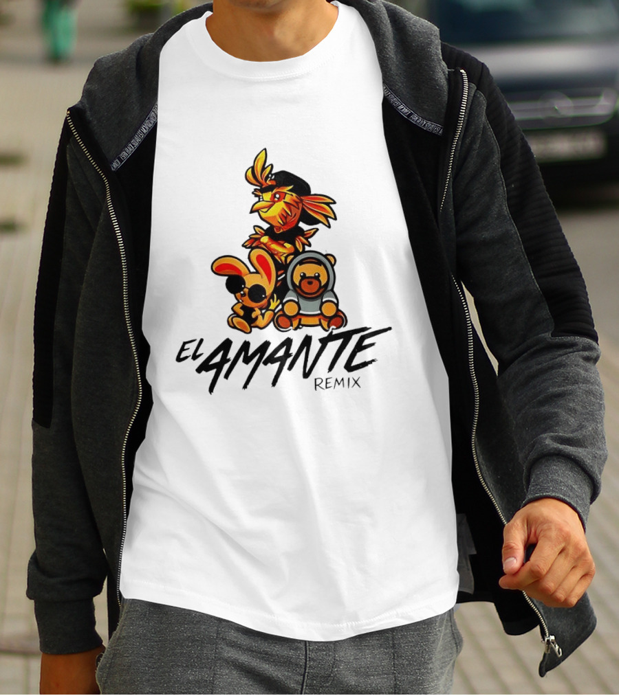 El Amante Remix Cartoon Characters T-Shirt
