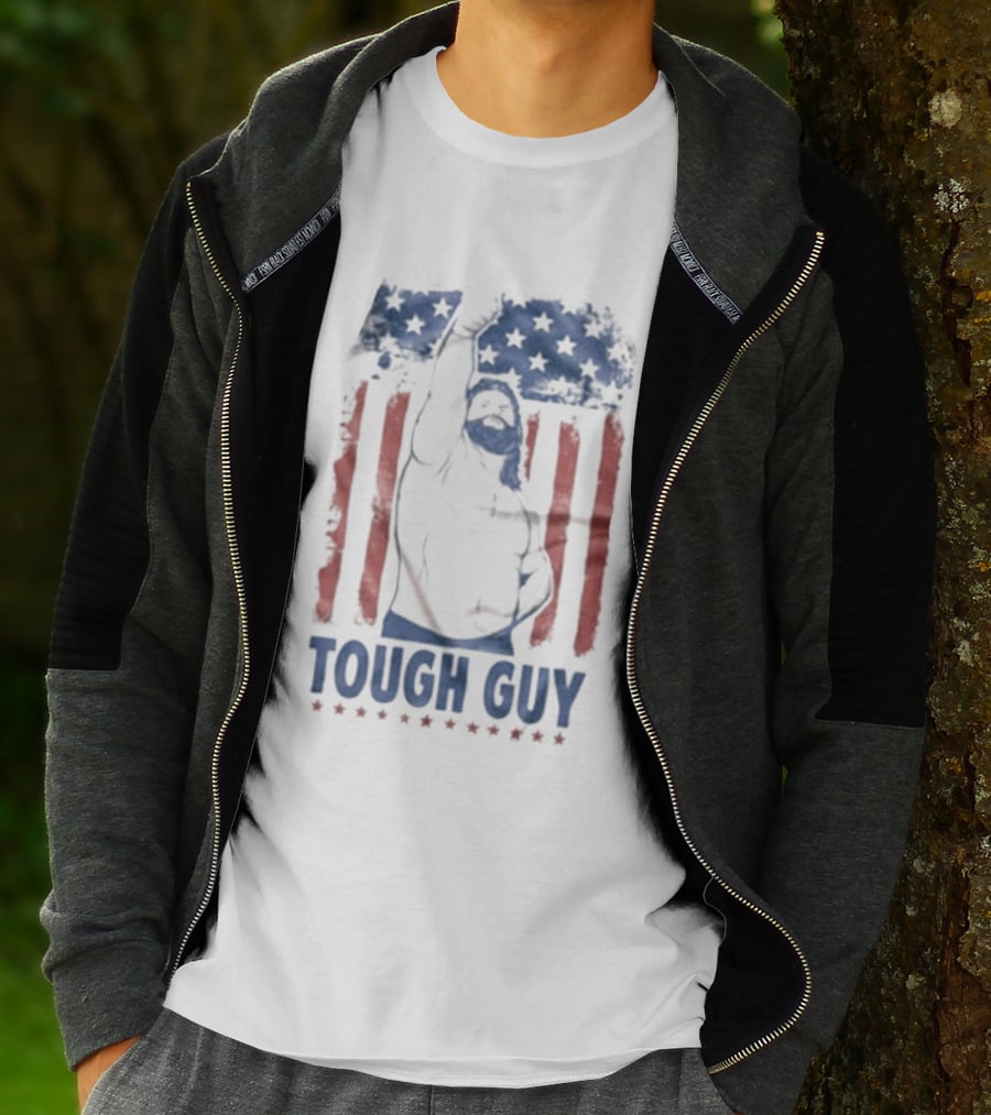 Hacksaw Jim Duggan Tough Guy American Flag Patriotic Wrestling T-Shirt