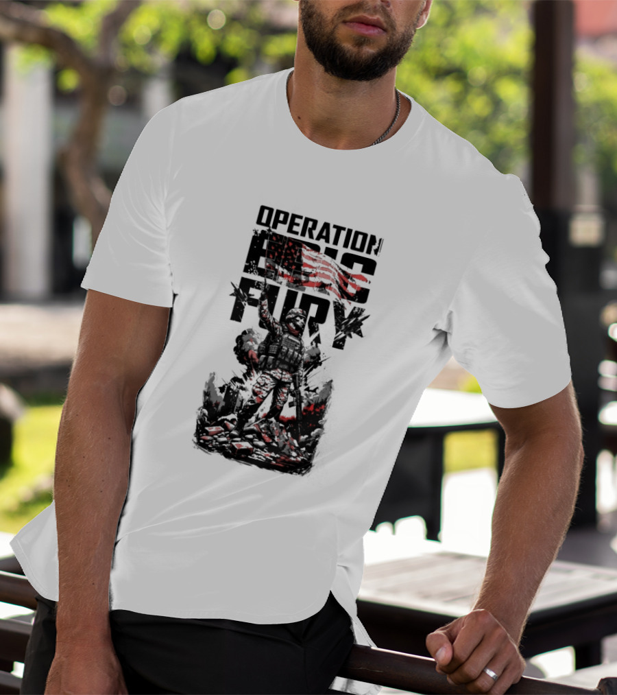 Operation Epic Fury American Flag Soldier 2.0 T-Shirt