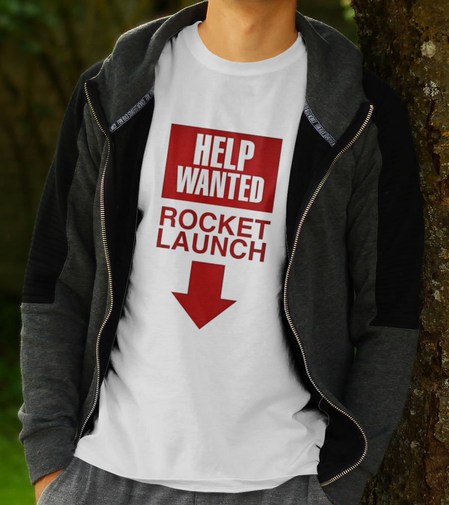 Help Wanted Rocket Launch Arrow T-Shirt