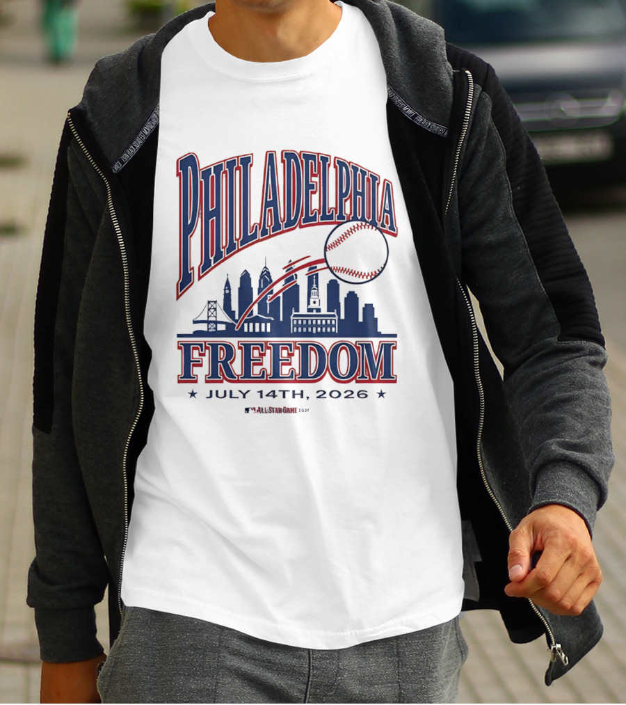 Philadelphia Phillies Light Blue Elton John Philadelphia Freedom July 14th 2026 All Star Game T-Shirt